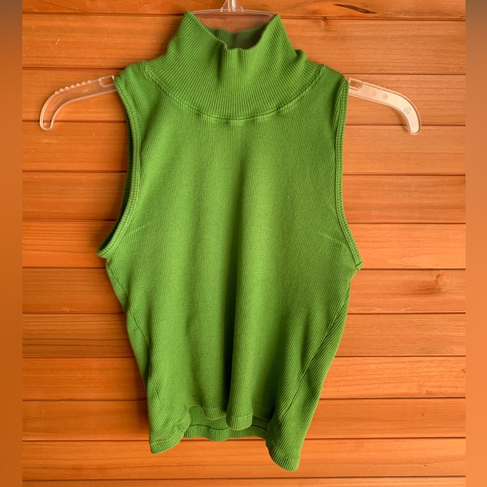 Big Bud Press Green Sleeveless Turtleneck, Size XS